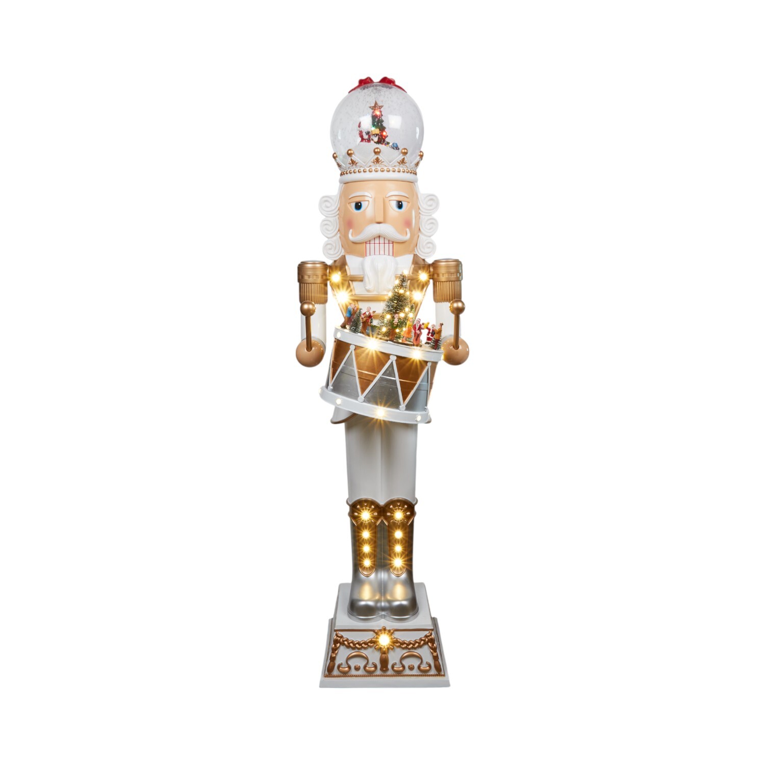 XL Standing Nutcracker Model White and Gold Image 1