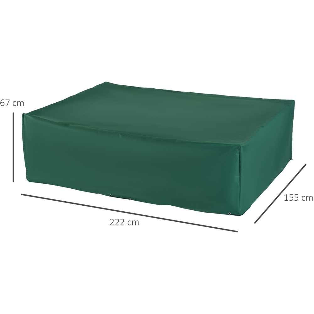 Outsunny Green Oxford Rectangular Rattan Furniture Cover 222 x 155 x 67cm Image 7
