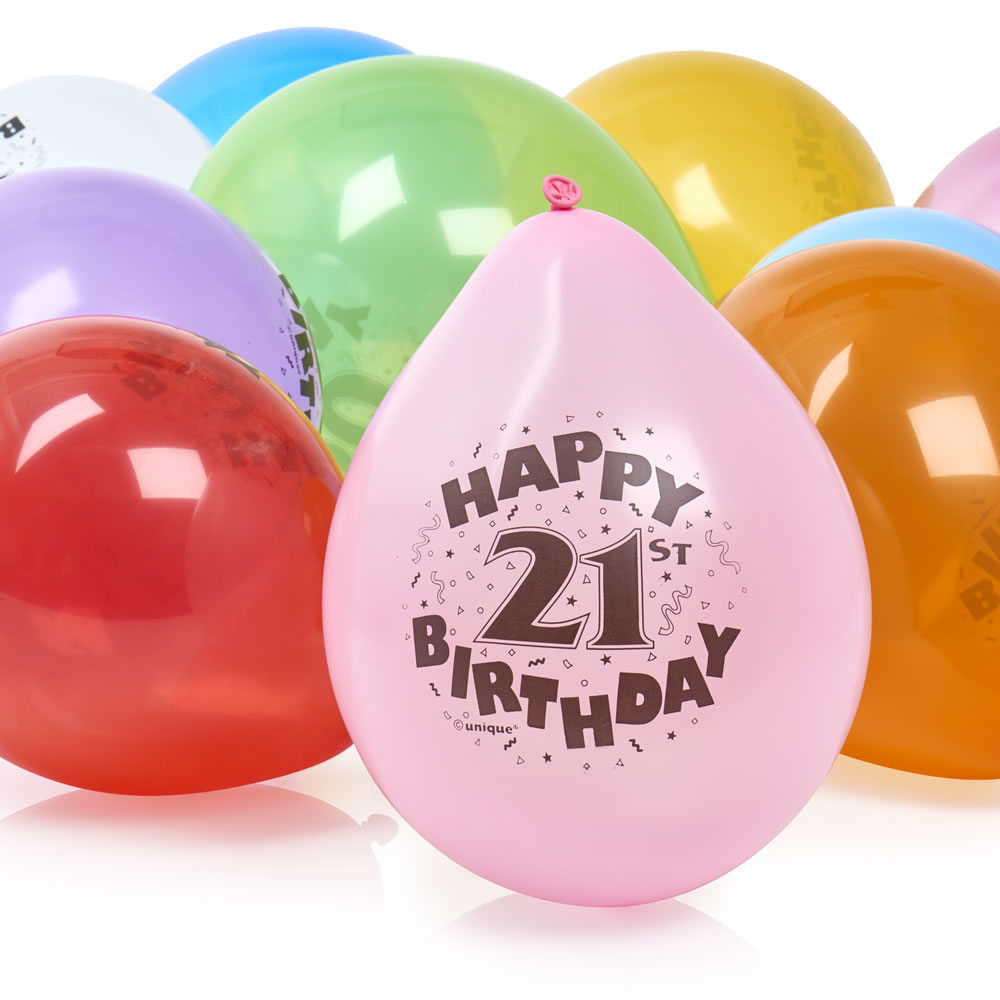 Wilko 21st Birthday Balloons 10 pack Image
