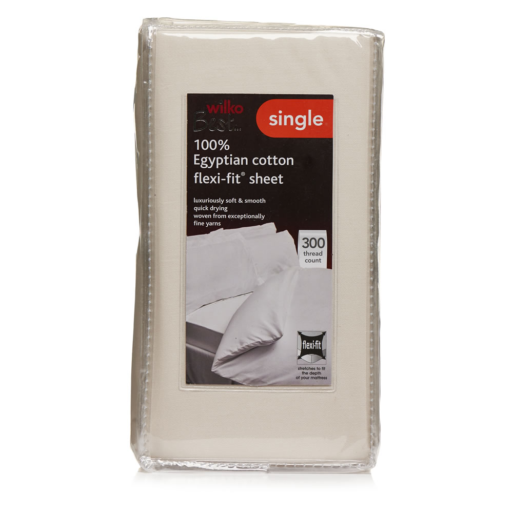 Wilko Best Fitted Sheet Single Cream Wilko