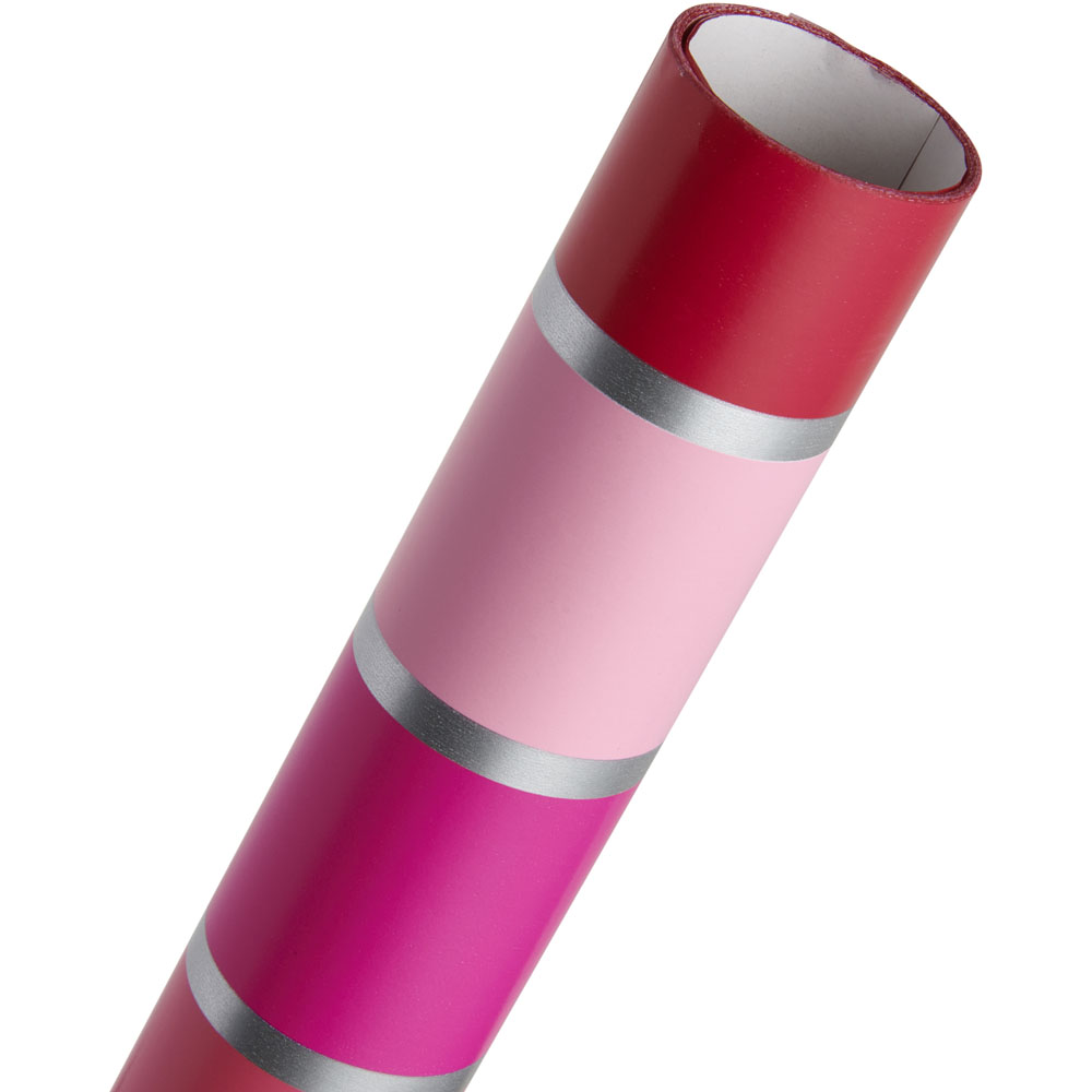Wilko 3m Pink Stripe Roll Wrap Image 3