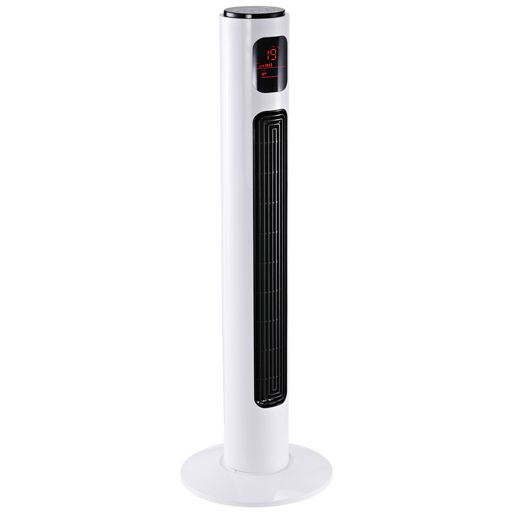 HOMCOM White Tower Fan 38 inch Image 1
