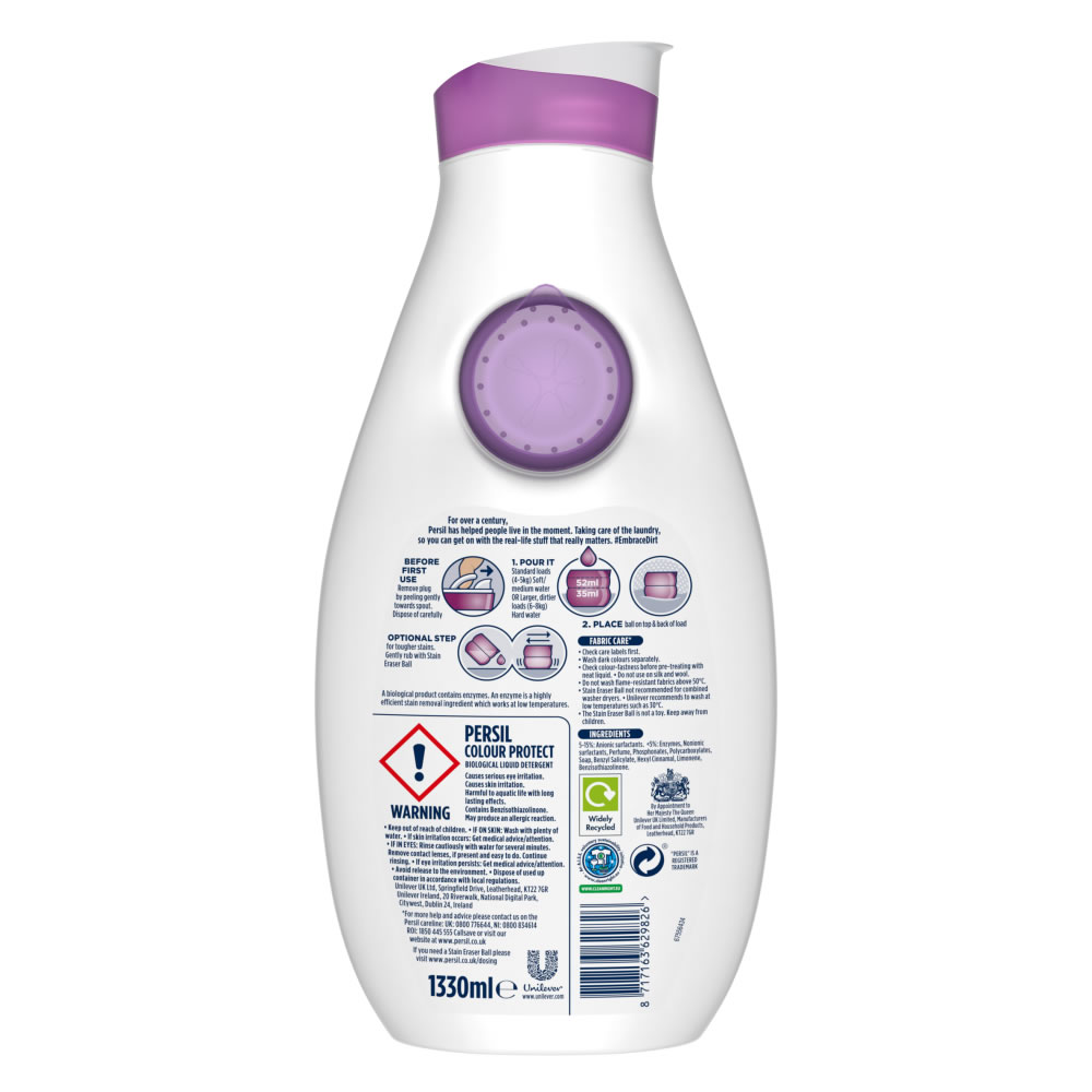 Persil Small and Mighty Colour Protect Washing Liquid 38 Washes 1330ml Image 3