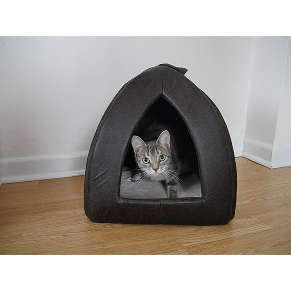 Rosewood Faux Leather Cat Bed Wilko, Leather Cat Bed