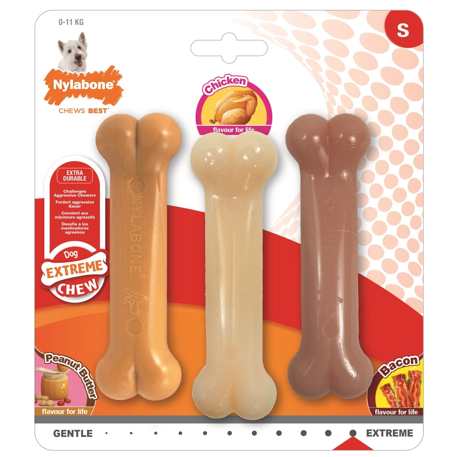 Nylabone Small Breed Extreme Chew Variety Dog Toy 3 Pack Image