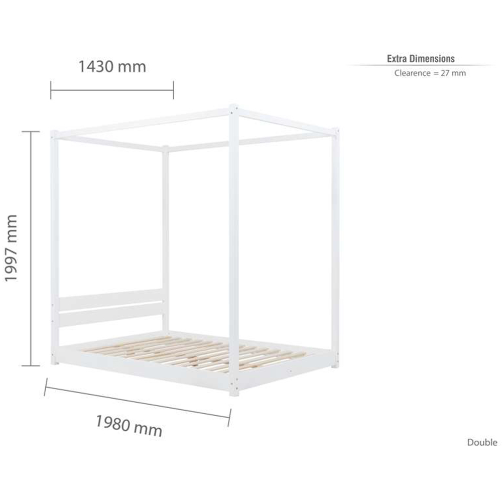 Darwin Double White Four Poster Bed Image 9