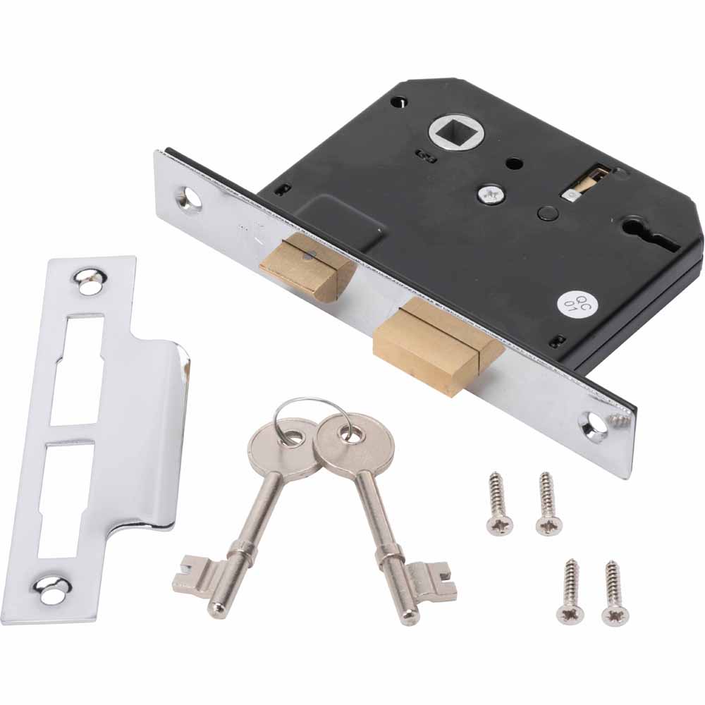 wilko 3 Lever Mortice Sashlock 3 inch Image 2