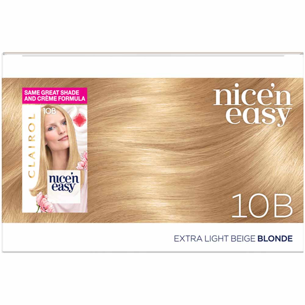 Clairol Nice'n Easy Extra Light Beige Blonde 10B Permanent Hair Dye Image 3