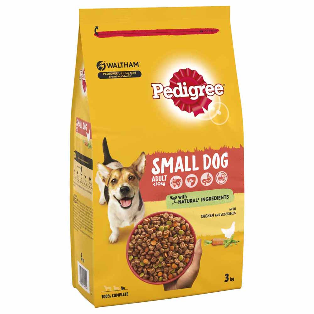 Pedigree Dry Chicken and Vegetables Adult Small Dog Food 3kg Image 1
