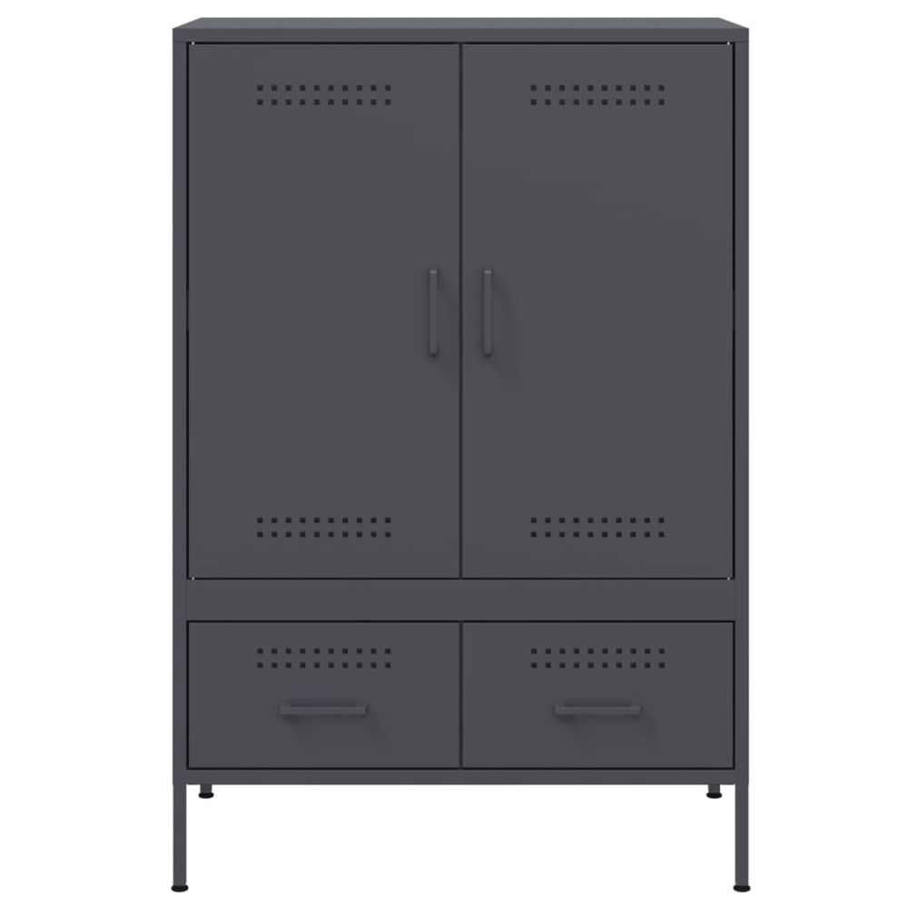 vidaXL 2 Door 2 Drawer Anthracite Cold-Rolled Steel Highboard Image 6