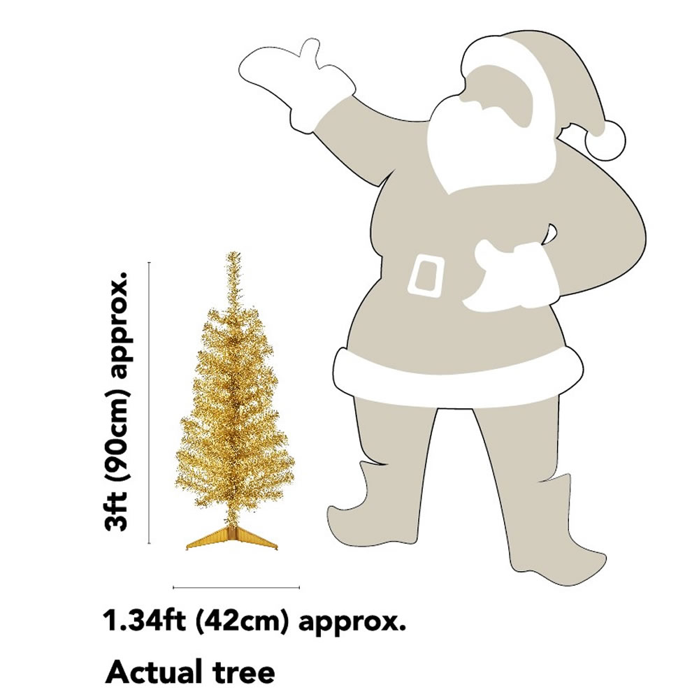 Wilko 3ft Champagne Gold Artificial Christmas Tree Image 5