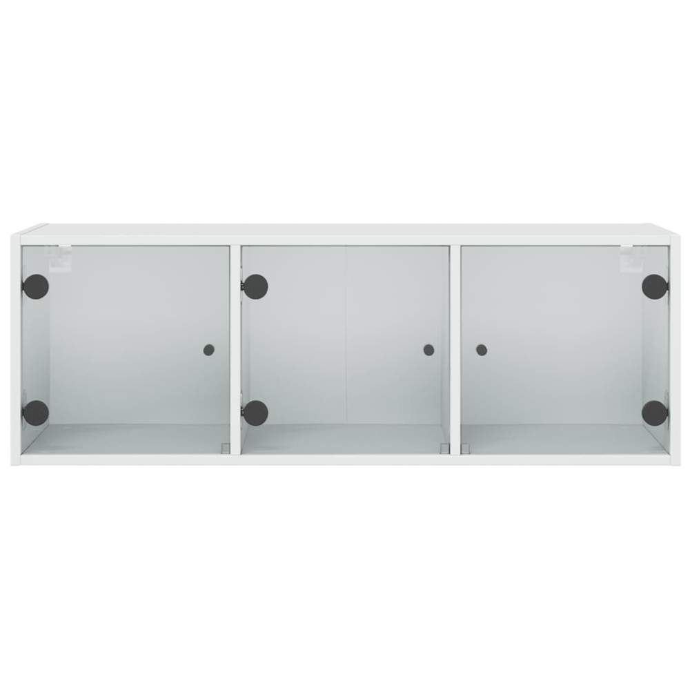 vidaXL 3 Door White Glass Wall Cabinet Image 6
