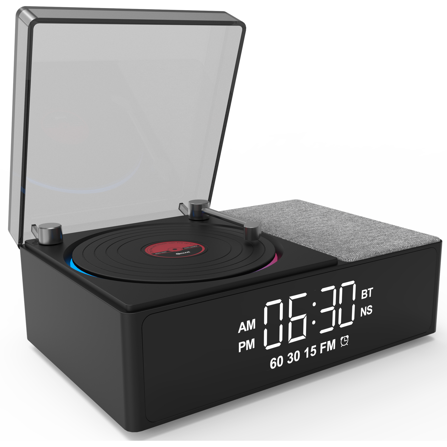 Sensei Vintage Speaker with Alarm ClockBlack Image 5