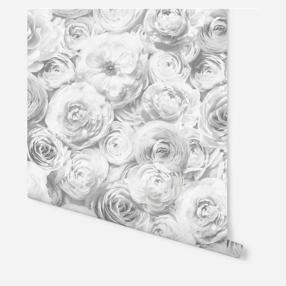 Arthouse Wild Rose Silver Wallpaper Image 2