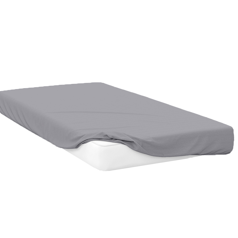 Serene Double Grey Deep Fitted Bed Sheet Image 1