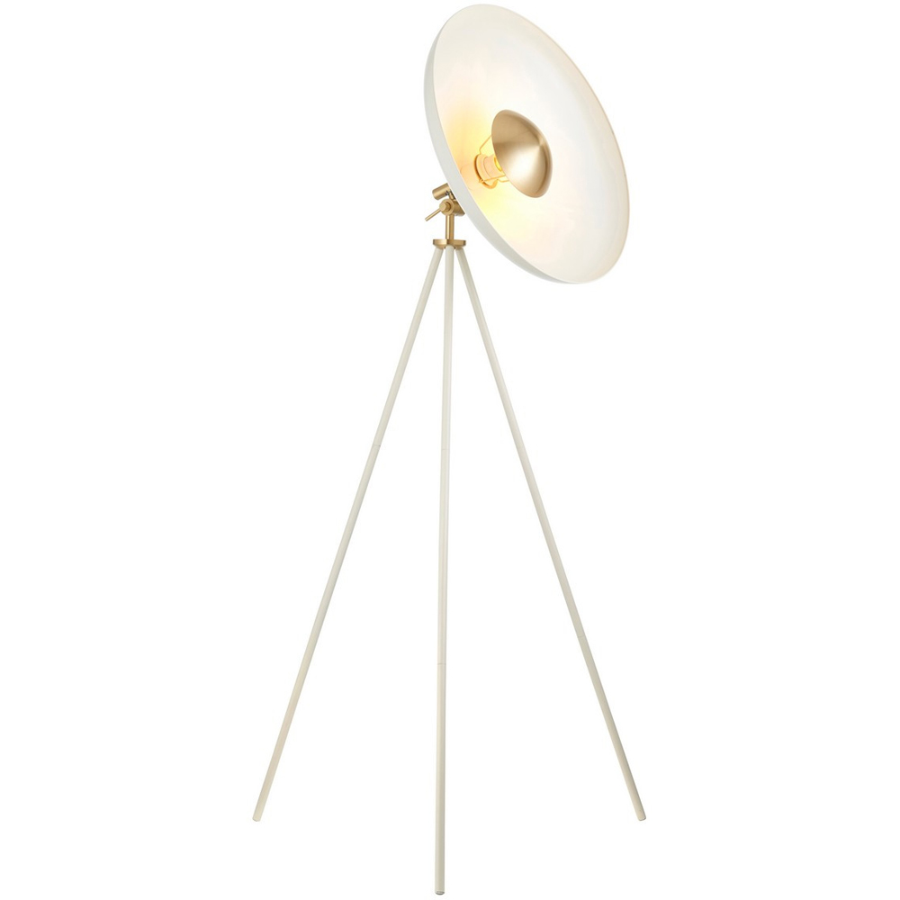 Merano Milan Warm White Brushed Brass Plate Complete Floor Lamp Image 3
