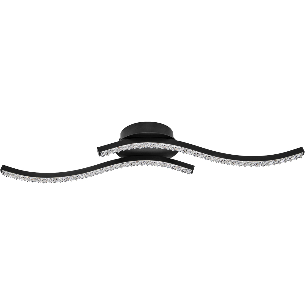 Cosylyte Kenworth 2 Light Matt Black Wavy Beaded LED Ceiling Light Image 1
