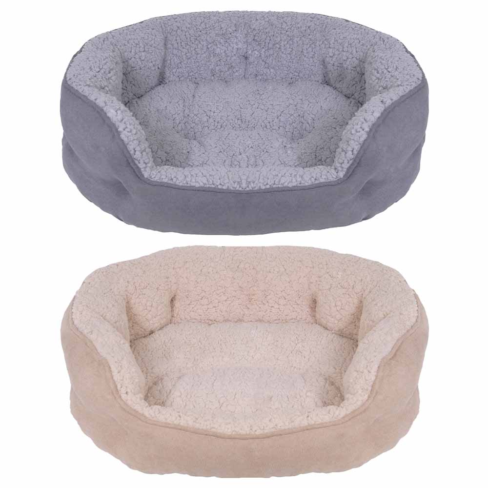 Single Rosewood Medium Plush Pet Bed in Assorted styles Image 1
