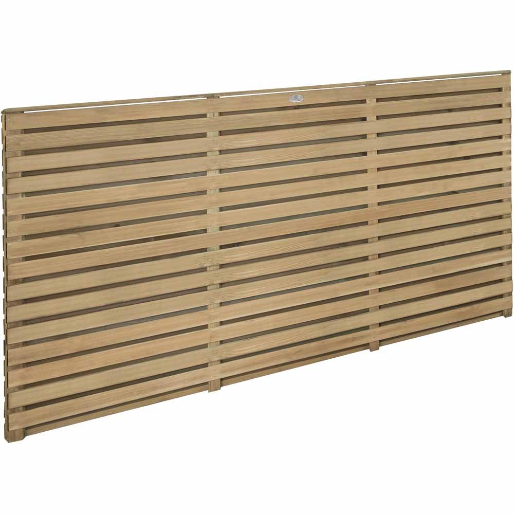 Forest Garden 6 x 3ft Double Slatted Pressure Treated Fence Panel Image 2