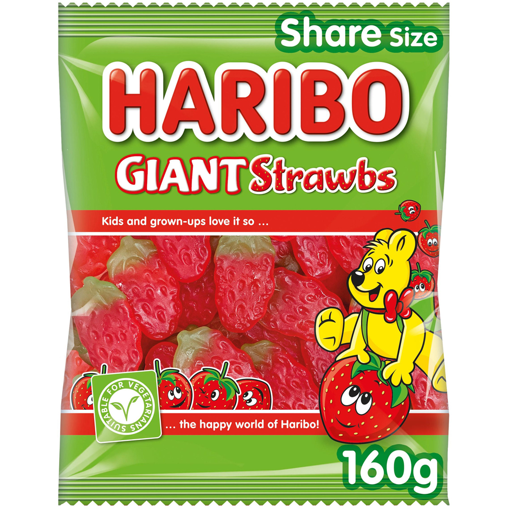 Haribo Giant Strawbs 160g Image