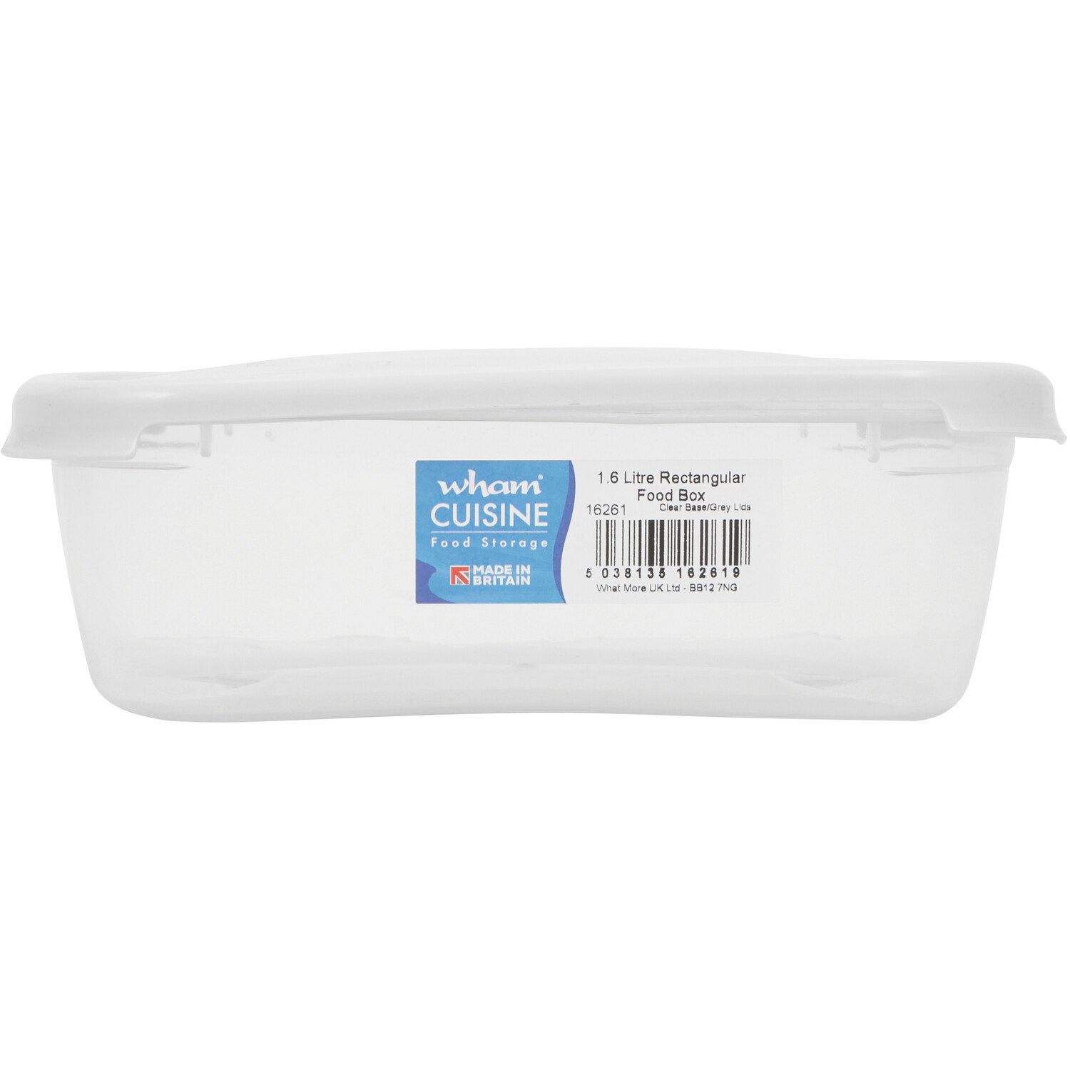 Rectangular Food Box & Lid - Grey / 1.6l Image 1