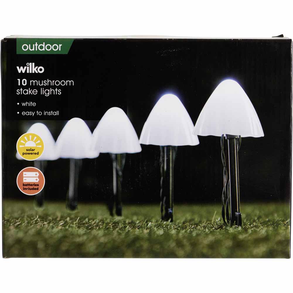 Wilko 10 Pack Mushroom Garden Solar Stake Lights Image 6