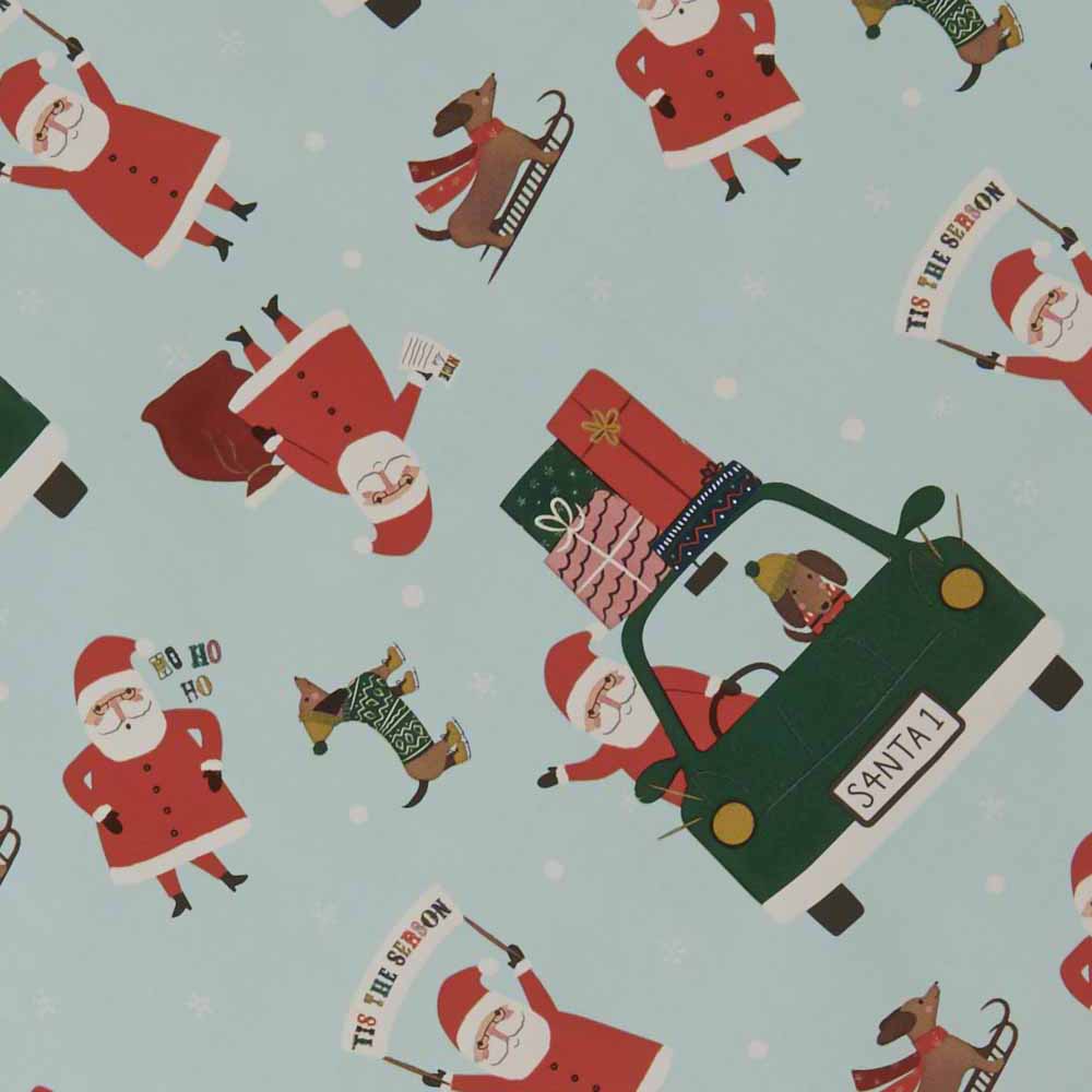 Wilko Christmas Roll Wrapping Paper 'Tis The Season Santa 10m Image 3