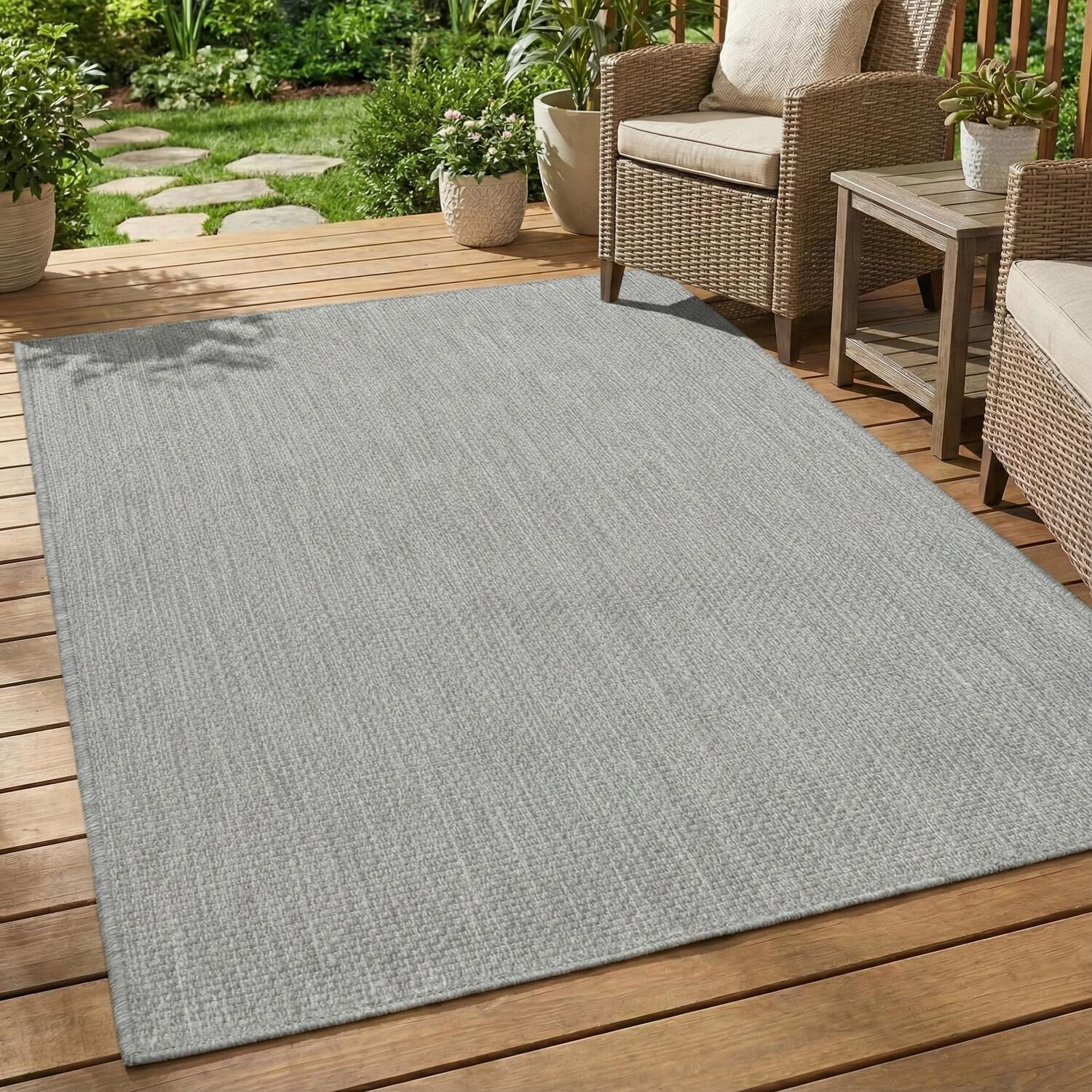 Alicante Indoor and Outdoor Rug Grey 160cm Image 2