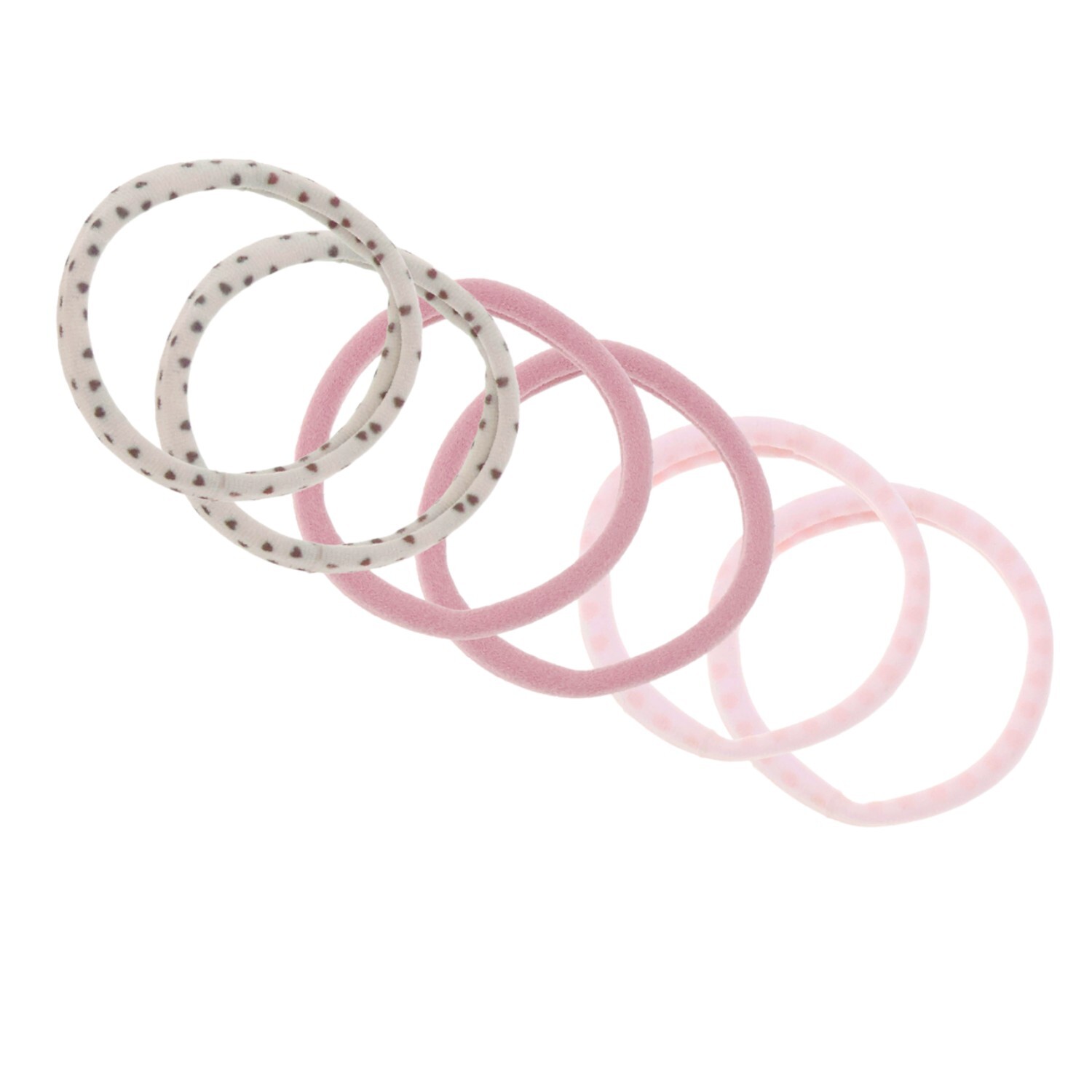 Pack of 6 Patterned Hair Ties Pink Image 2