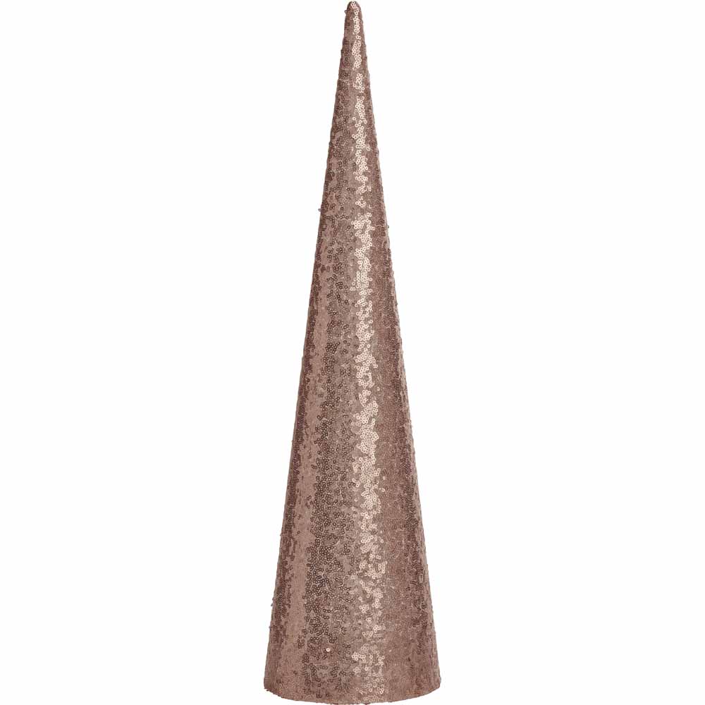 Wilko Cocktail Kisses Pink Sequin Christmas Tree Forest 3 Pack Image 2