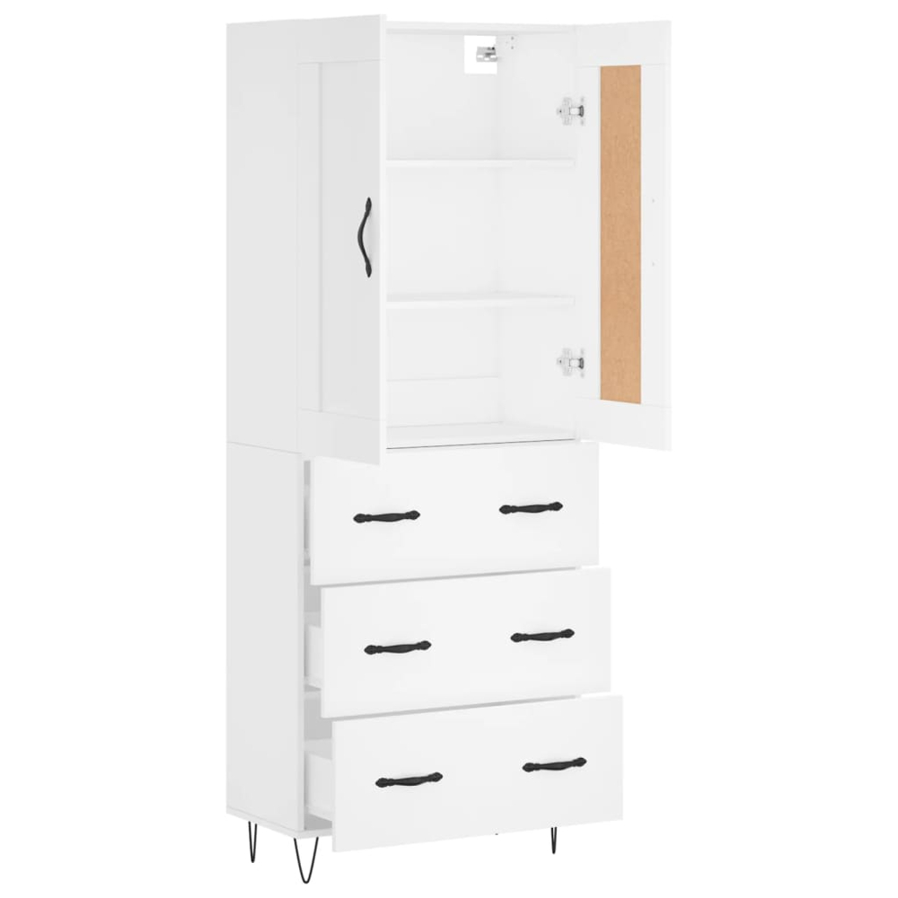 vidaXL 2 Door 3 Drawer White Highboard Image 4
