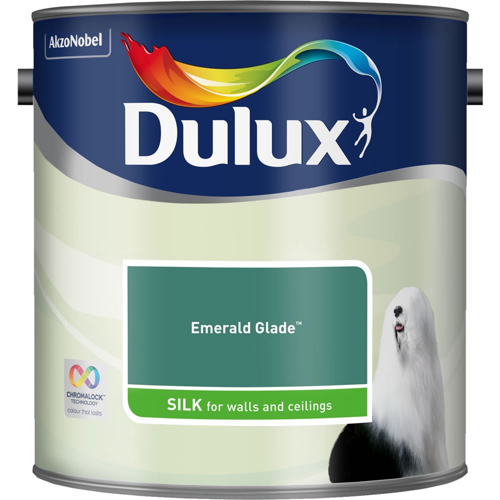 Dulux Wall & Ceilings Emerald Glade Silk Emulsion Paint 2.5L Image 2