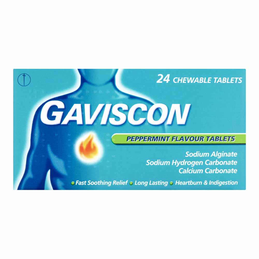 Gaviscon Peppermint Heartburn and Indigestion Tablets 24 pack Image 1