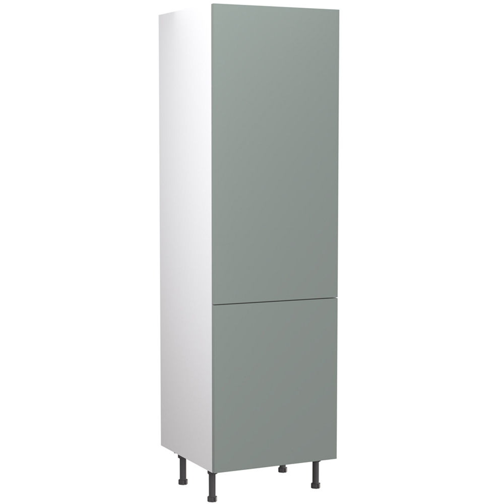 Kitchen Kit Slab Supermatt Agave Green Larder Cabinet Flatpack 600mm Image 1