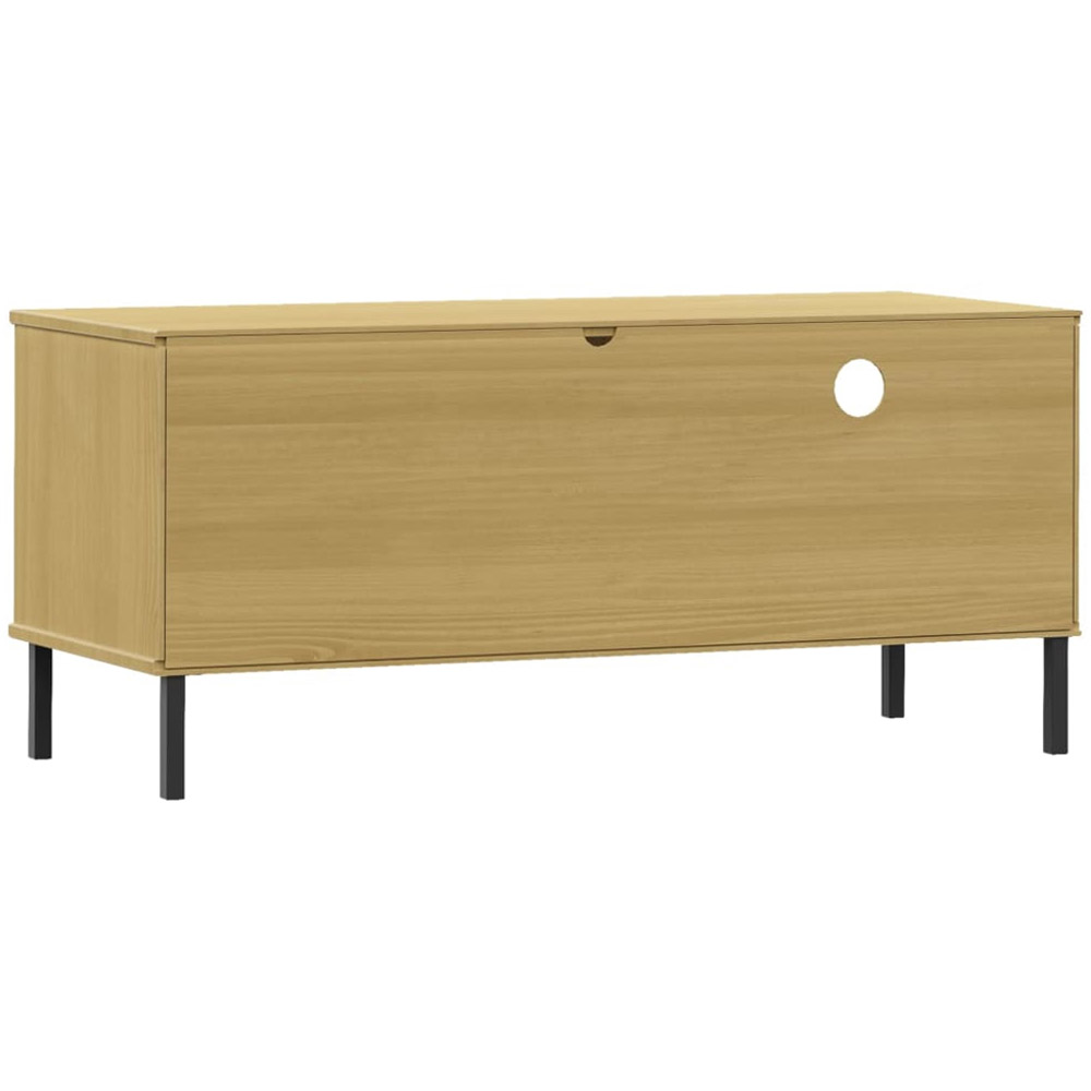 vidaXL Oslo Single Door Single Drawer Single Shelf Brown Solid Pine Wood TV Cabinet Image 7