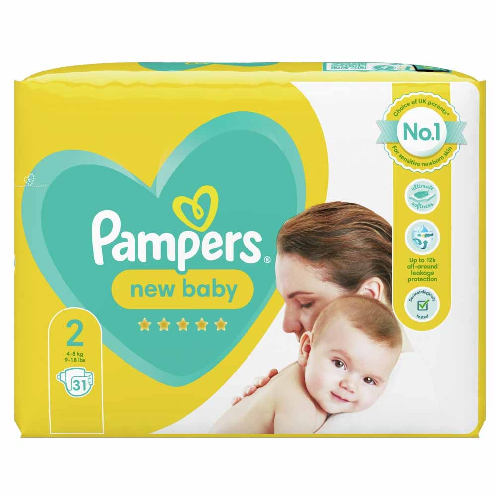 Pampers New Baby Nappies Size 2 x 31 Pack Image 1