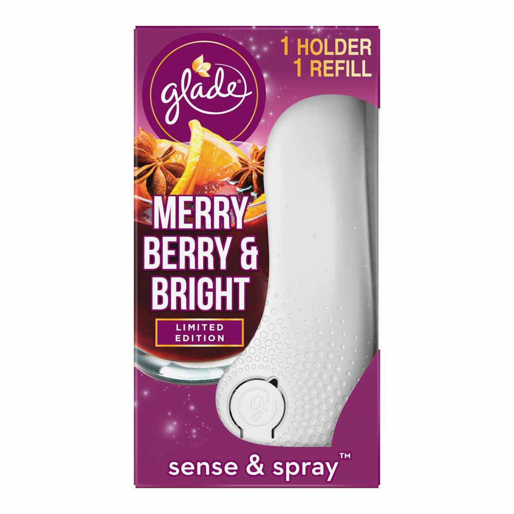 Glade Sense and Spray Holder and Refill Merry Berry and Bright Air Freshener 18ml Image 1