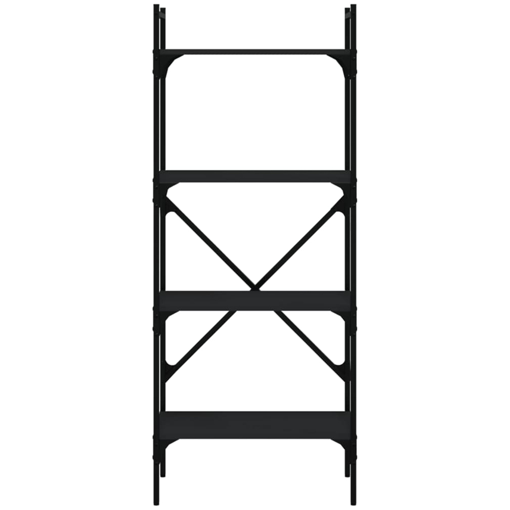 vidaXL 4 Shelf Black Industrial Style Bookcase Image 4