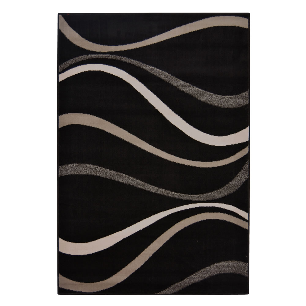 Textiles Maestro Swirl Rug Black 60x200cm Image 1