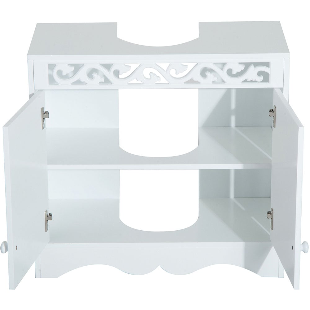 HOMCOM Kleankin Under Sink Cabinet White Image 3