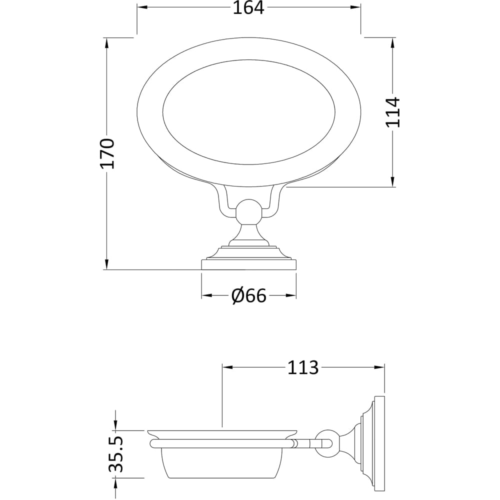 nuie Ceramics Accessories Chrome Soap Dish Image 2