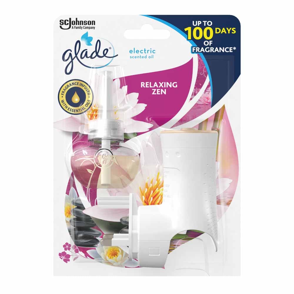 Glade Electric Holder and Refill Relaxing Zen Scented Oil Image 1