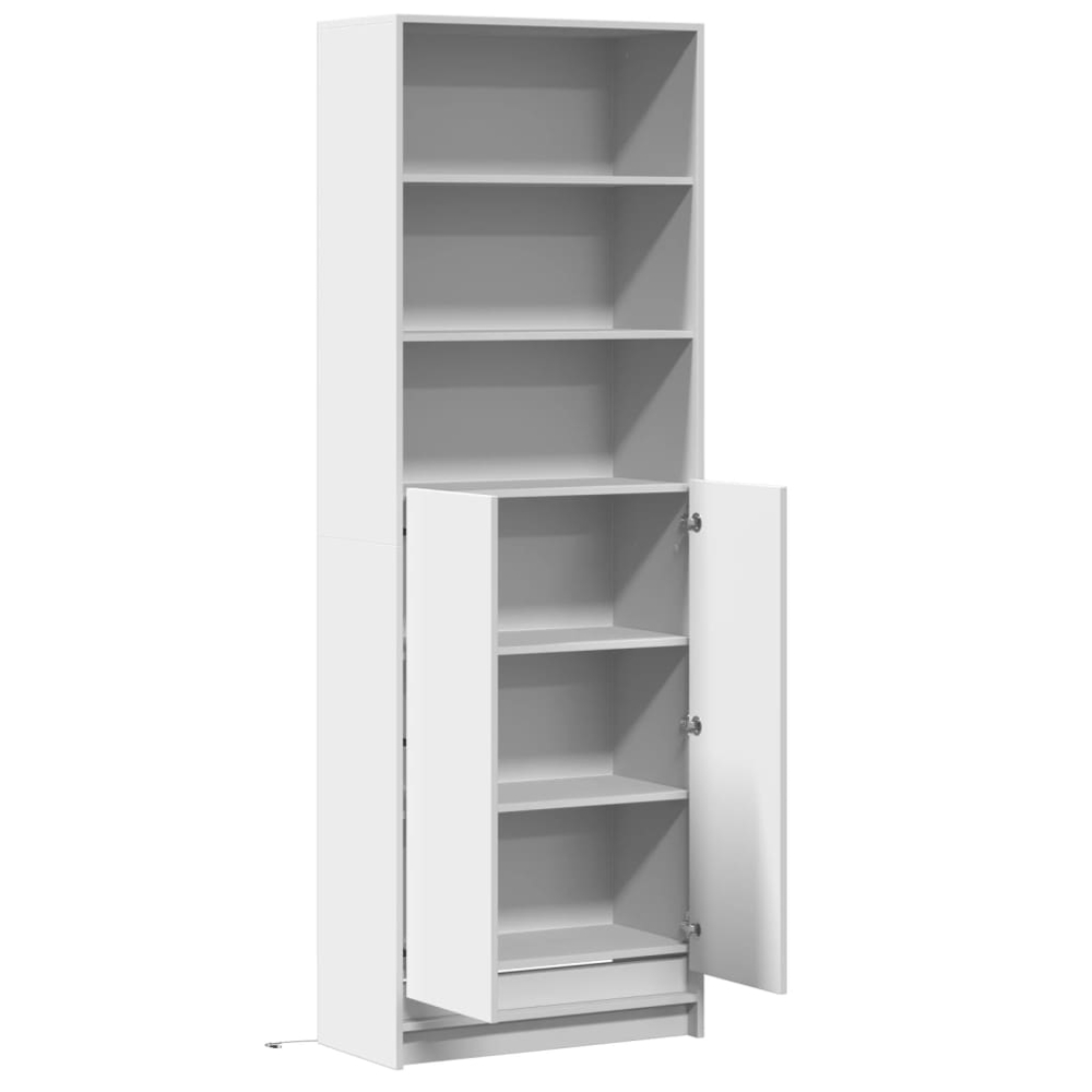 vidaXL 2 Door 3 Shelf White Highboard with RGB LED Lights Image 4