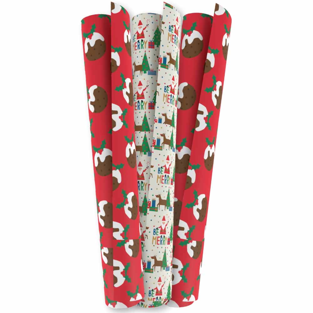 Wilko Merry Christmas Wrapping Paper 3 Pack Image 1