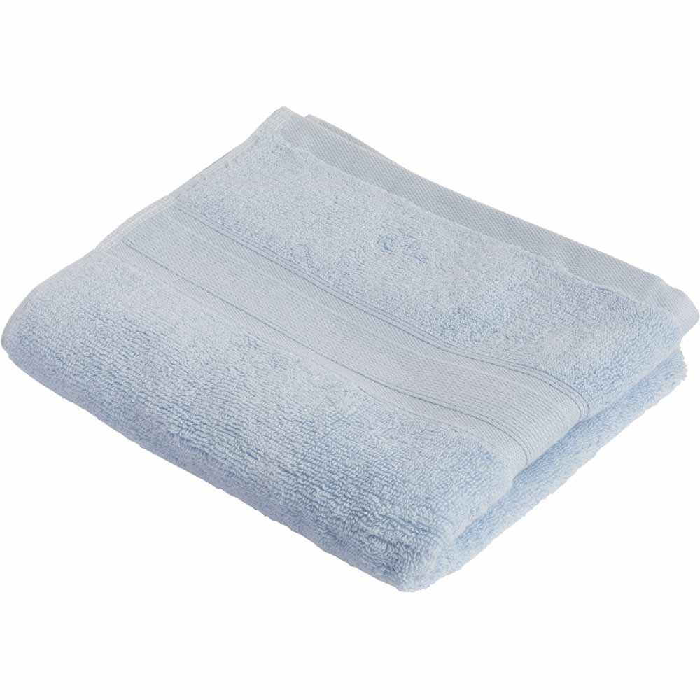 Wilko Supersoft Chambray Blue Hand Towel Image 1