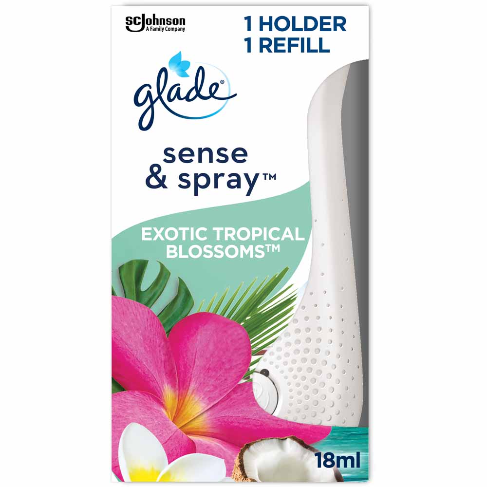 Glade Sense and Spray Holder and Refill Tropical Blossoms Air Freshener 18ml Image 1