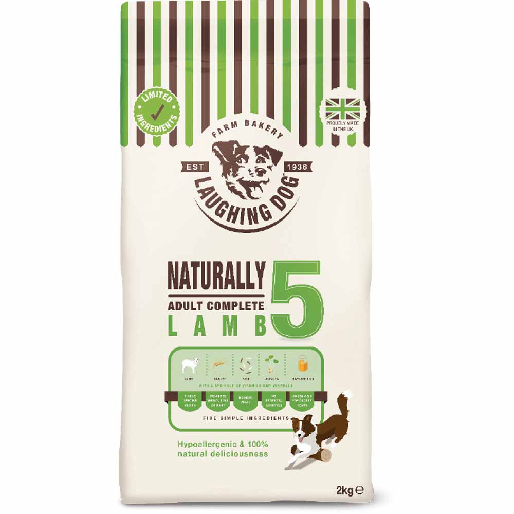 Laughing Dog Naturally 5 Adult Complete Lamb Dog Food 2kg Image 1
