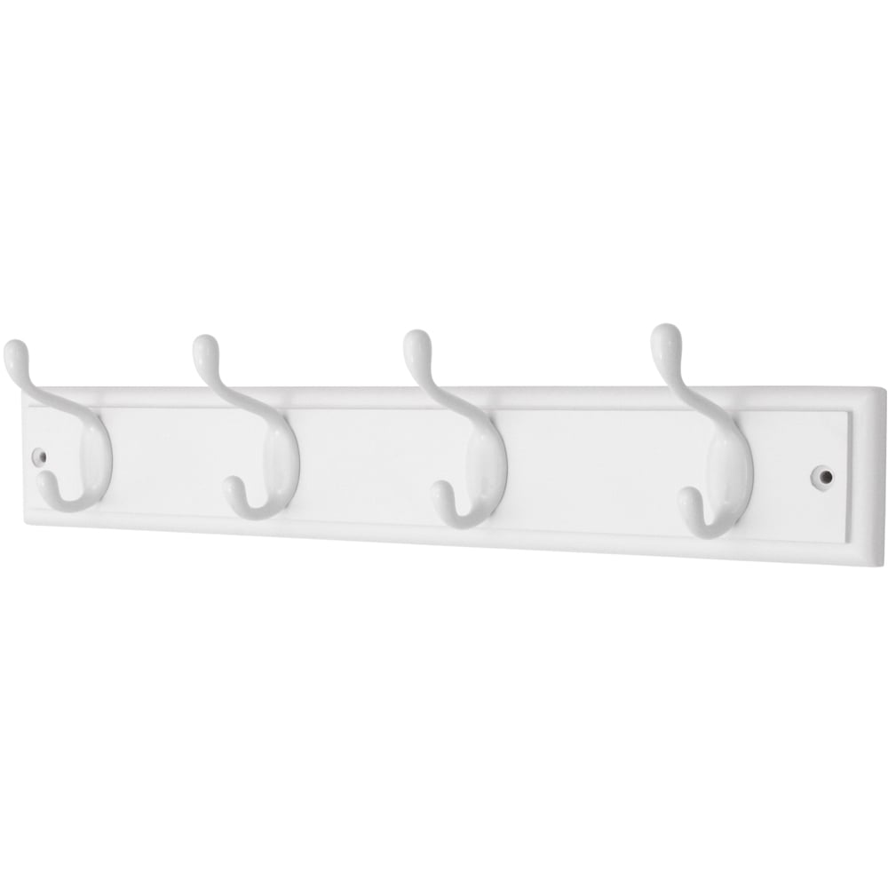 Headbourne White 4 Hook Coat Rail Image 1