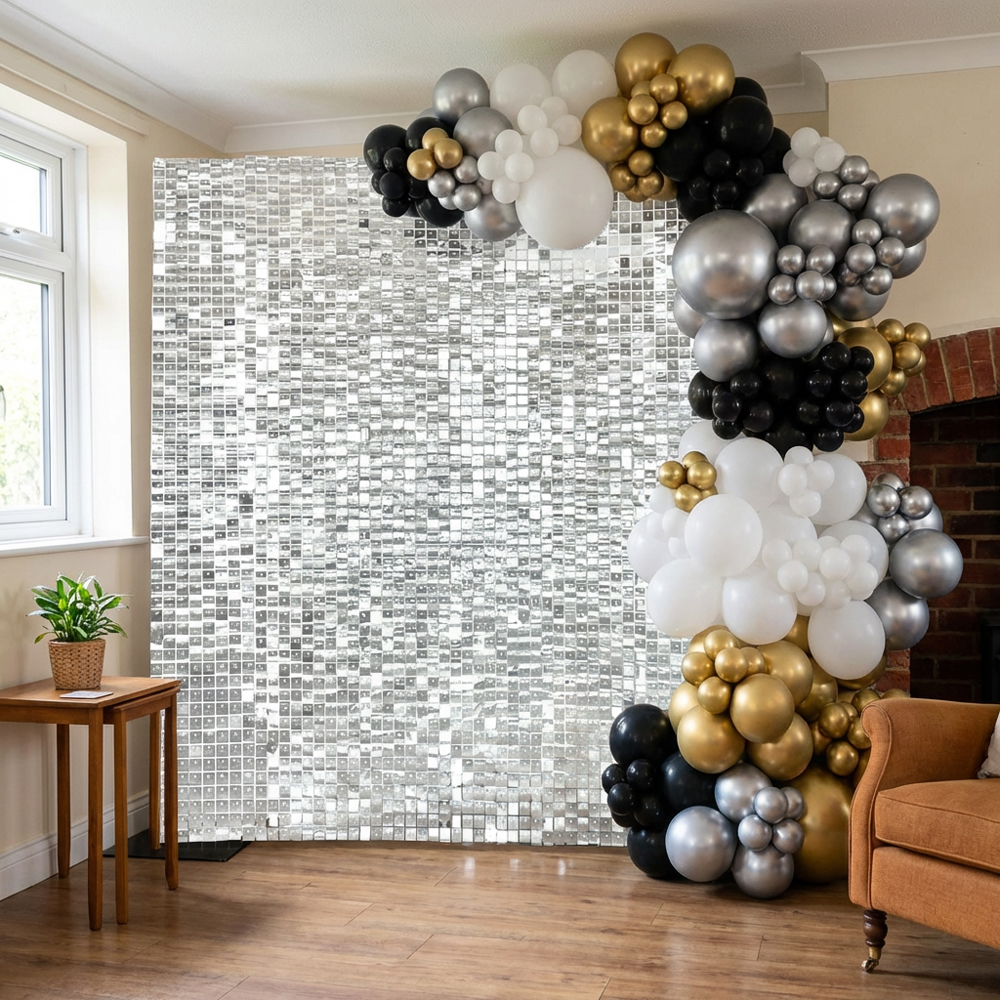 Silver Disco Shimmer Wall Panel 36 Pack Image 6
