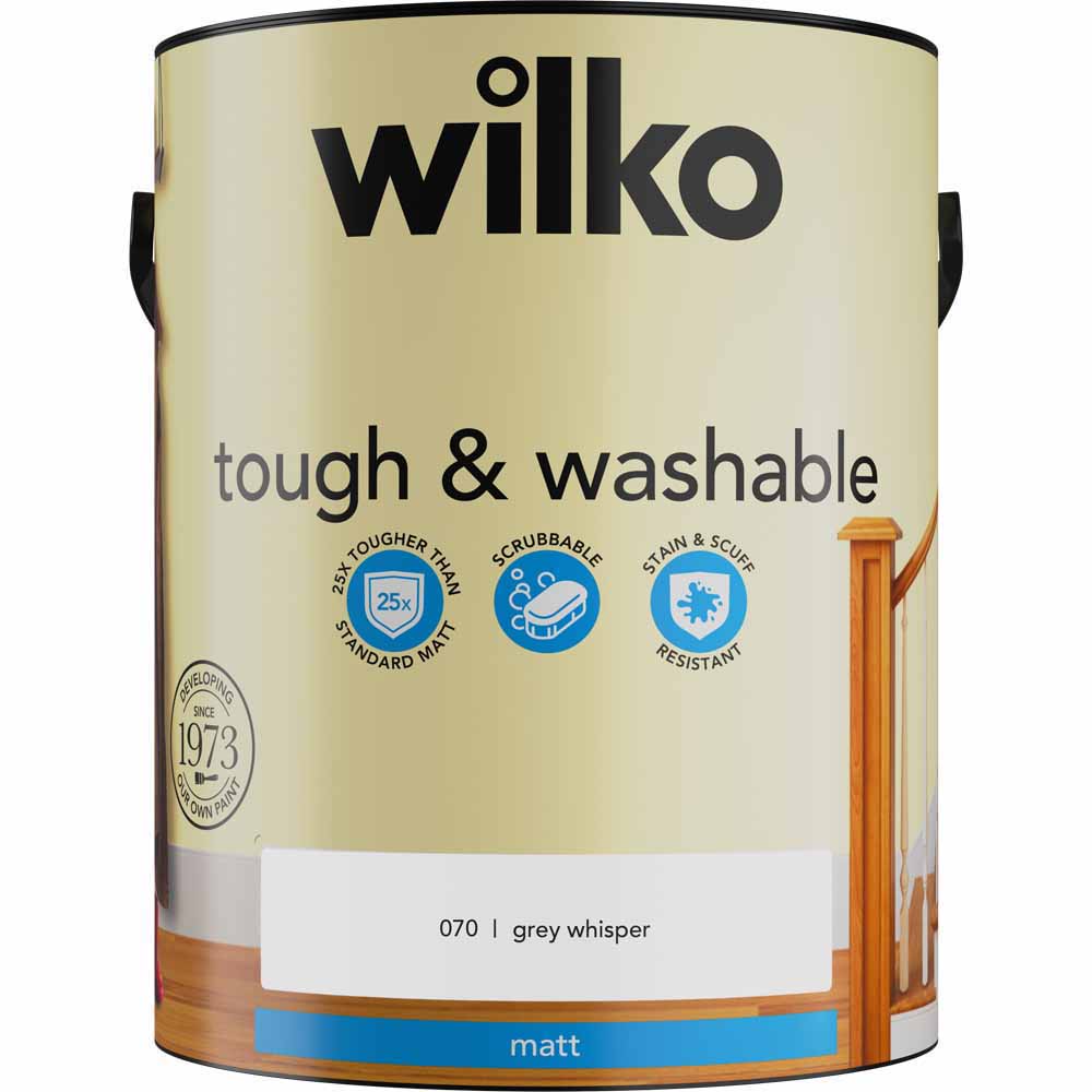 Wilko One Room Grey Whisper and Pure Brilliant White Paint Bundle Image 4